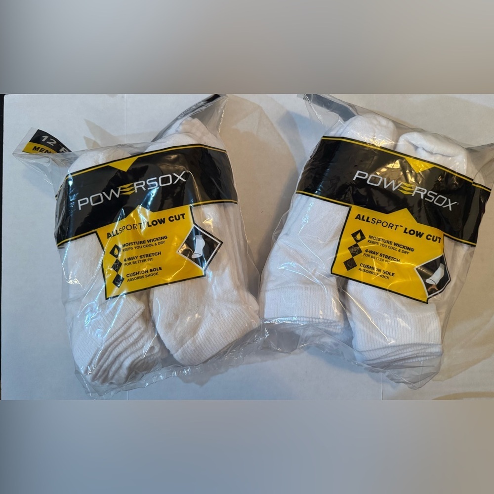 2 PowerSox Men's Cushion Low Cut Socks, 12-Pack